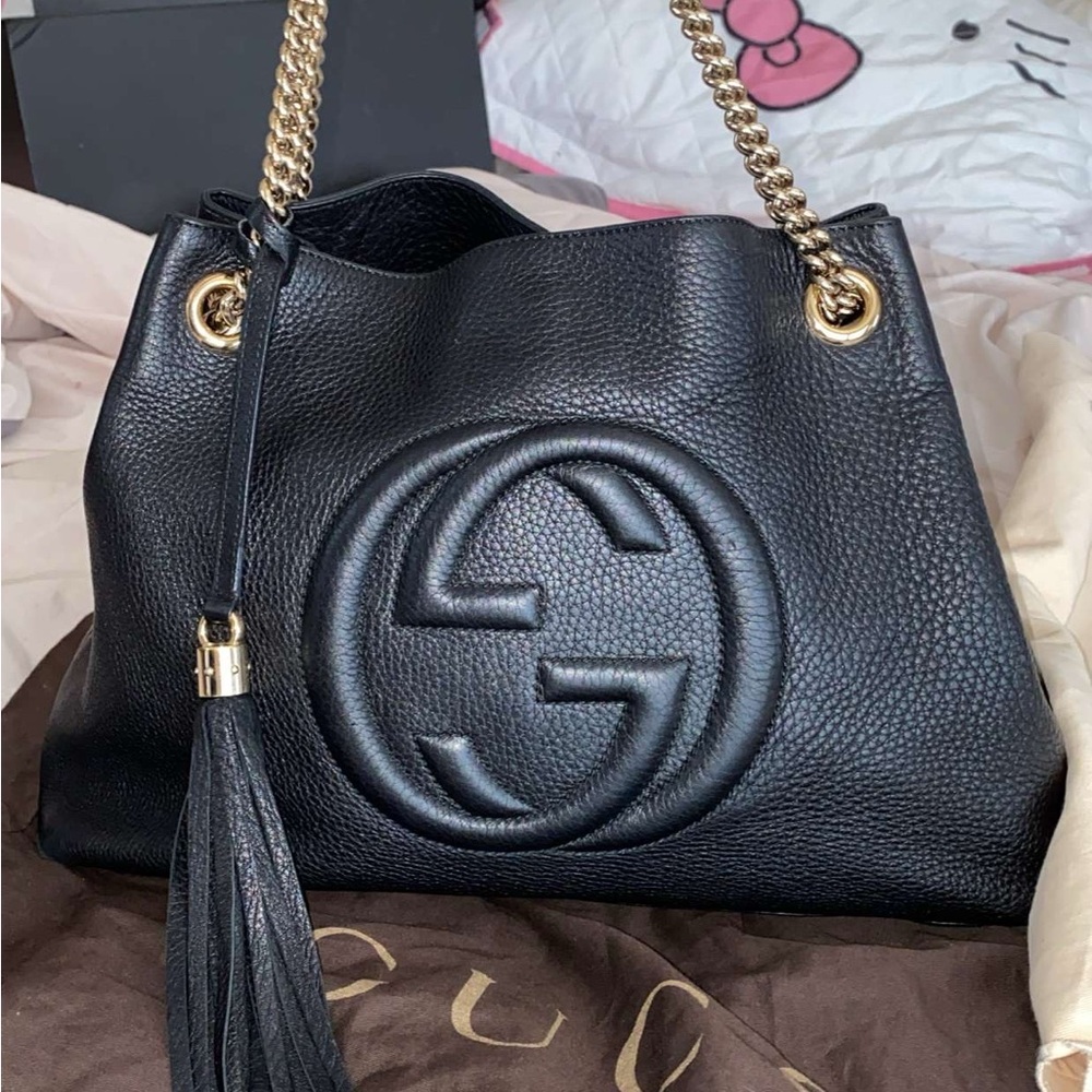 Gucci Black Leather Shoulder Bag